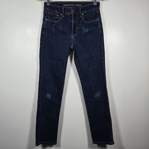 American Eagle High Rise Skinny Blue Denim Jeans Size 4 Short